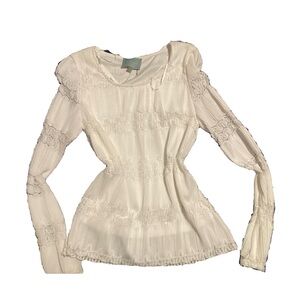 White Long Sleeve Lace Top